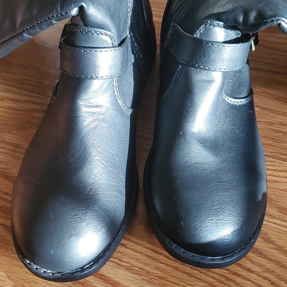 Quilted Black Riding Boots-8.5 - Picture 3 of 4